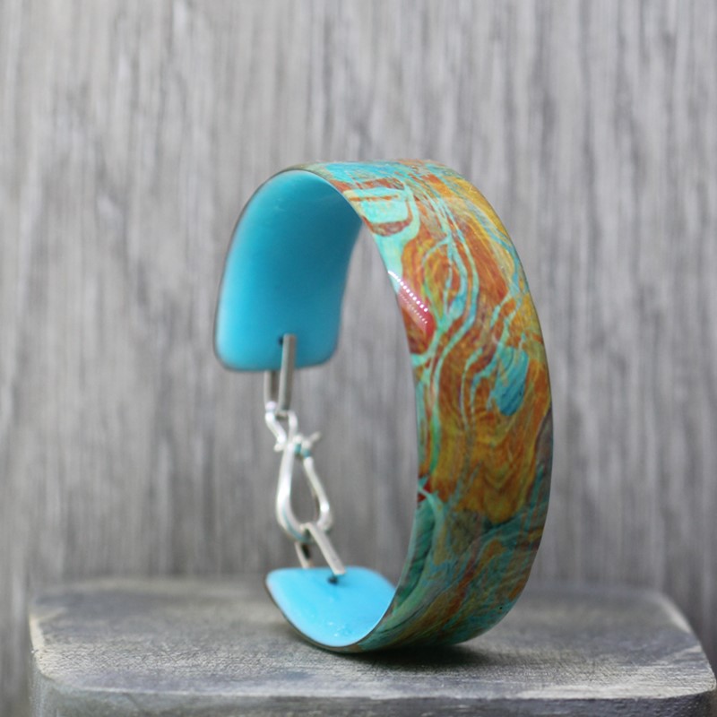 Turquoise Tiger Resin Bangle